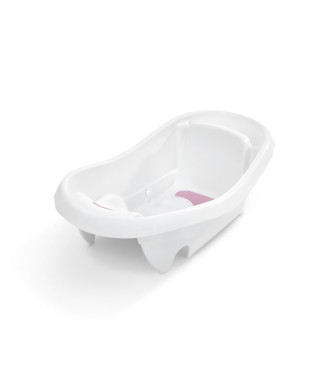 INGENUITY Baignoire bébé évolutive Deluxe rose, de la naissance jusqu'a 3 ans avec hamac bébé inclus