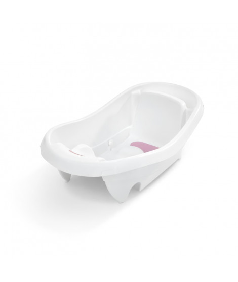 INGENUITY Baignoire bébé évolutive Deluxe rose, de la naissance jusqu'a 3 ans avec hamac bébé inclus