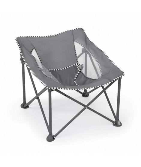 BRIGHT STARS Transat bébé pliable Gris Pop 'N Chill, pare soleil SPF +50 et sac de transport inclus