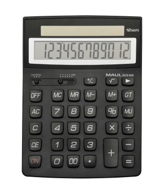 Calculatrice de bureau - MAUL - ECO  950 - 12 chiffres - Noir