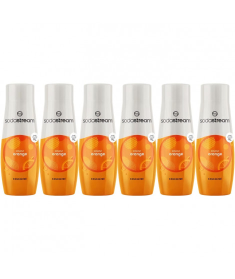 Concentrés SODASTREAM - Lot de 6 concentrés Orange - Jusqu'a 54L de boissons - 440 ml