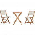 Set bistrot pliable en bois d'acacia FSC avec tressage en corde beige - 2 personnes - MAKENA