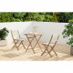 Set bistrot pliable en bois d'acacia FSC avec tressage en corde beige - 2 personnes - MAKENA