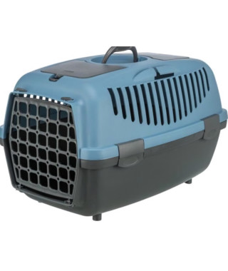 Box de transport - TRIXIE - Capri 2 - Recyclé - XS / S : 37 x 34 x 55 cm - Gris foncé / Bleu