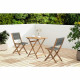 Set bistrot pliable en bois d'acacia FSC avec tressage en corde vert olive - 2 personnes - MAKENA