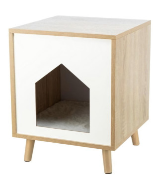 Abri - TRIXIE - Isa - Aspect bois - 40 x 50 x 40 cm - Brun clair / Blanc