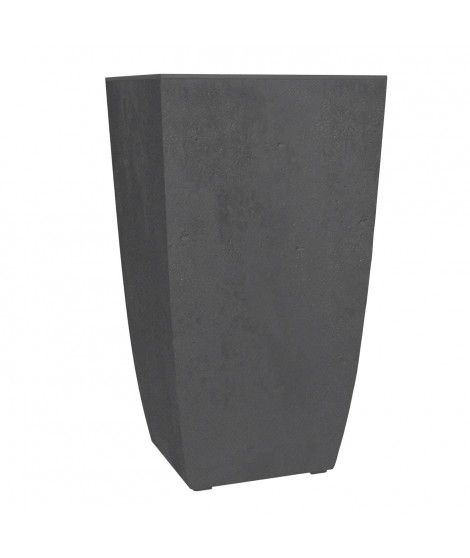 Bac a fleurs - DIVA BASALT - Gris anthracite - Carré haut -  42 L - 43,5 x 43,5 x H.78.2 cm - EDA - Bac intérieur amovible