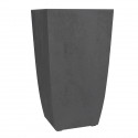 Bac a fleurs - DIVA BASALT - Gris anthracite - Carré haut -  42 L - 43,5 x 43,5 x H.78.2 cm - EDA - Bac intérieur amovible