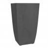 Bac a fleurs - DIVA BASALT - Gris anthracite - Carré haut -  42 L - 43,5 x 43,5 x H.78.2 cm - EDA - Bac intérieur amovible
