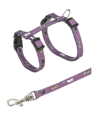 Junior harnais chaton avec laisse - TRIXIE - Motif chat - 2133 cm / 8 mm - 1,20 m