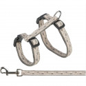 Harnais avec laisse - TRIXIE -  2745 cm / 13 mm - 1,20 m - Gris / Rose