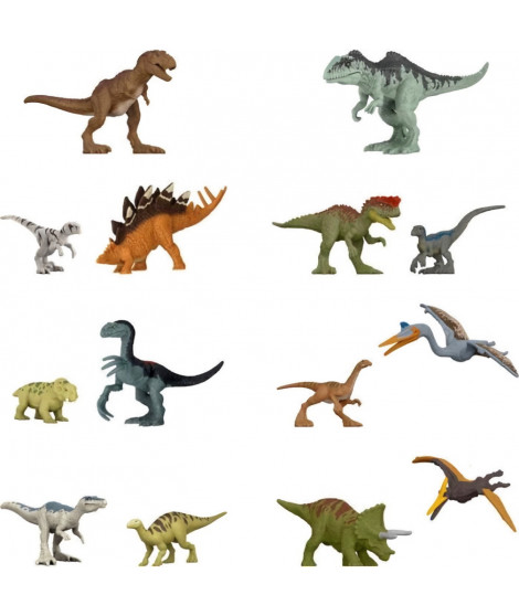 Coffret de 5 mini-figurines - JURASSIC WORLD - GWP38 - Dinosaures et figurine humaine - 3 ans et + - Multicolore