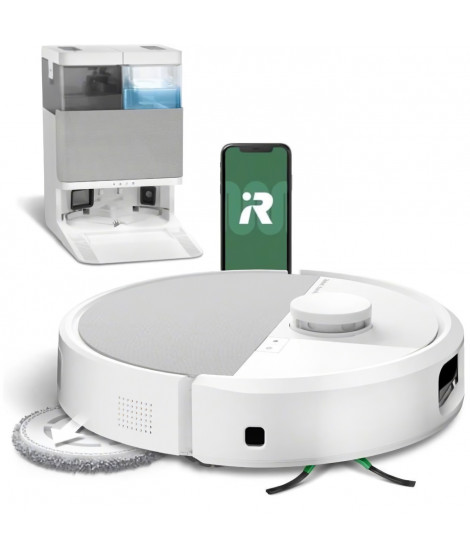 Aspirateur robot laveur - IROBOT - Roomba Plus 505 Combo - 1h45 - 7000 Pa - 295 ml - Blanc
