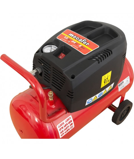 MECAFER Compresseur d'air horizontal 24L 1,5HP Oil