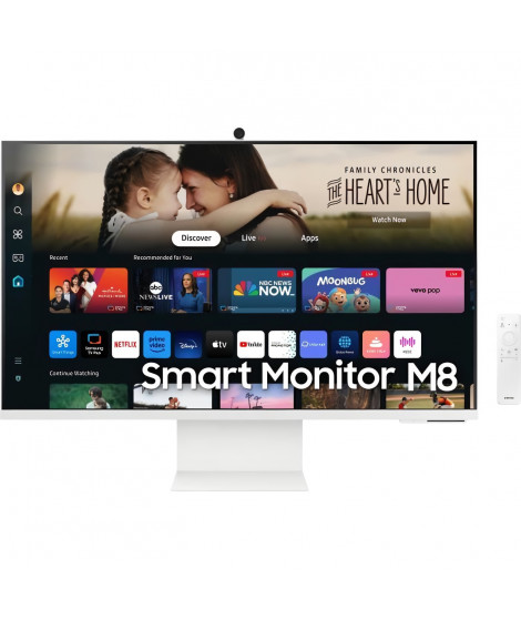 Moniteur PC - Samsung - LS32DM801UUXEN - 32 - Flat - UHD 4K 3840x2160 - 60Hz - VA - 4ms - Flat - HDR10 - 400cd/m2 - Smart - 3…