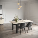 Ensemble séjour - Enfilade, Buffet haut, Table allonge - KENT - Chene de fil / Sidewalk - DEMEYERE