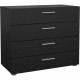 Commode - PEPE - 4 tiroirs - Noir frene - 80,2 x 40,25 x 68,1 cm