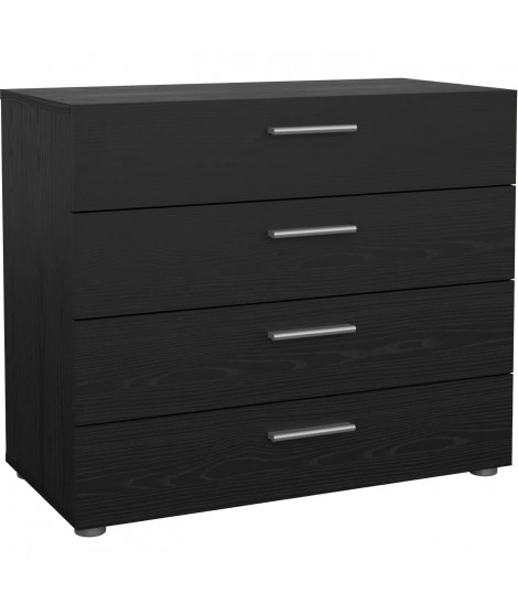 Commode - PEPE - 4 tiroirs - Noir frene - 80,2 x 40,25 x 68,1 cm