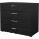 Commode - PEPE - 4 tiroirs - Noir frene - 80,2 x 40,25 x 68,1 cm