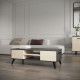 Ensemble salon - Banc TV, Table basse, Buffet haut - KENT - Chene de fil / Sidewalk - DEMEYERE