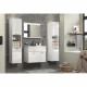 HAVEN - Salle de bain complete - Blanc - 150 x 160 x 35 cm - 2 colonnes a suspendre + Meuble sous vasque + miroir - TRENDTEAM
