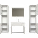 HAVEN - Salle de bain complete - Blanc - 150 x 160 x 35 cm - 2 colonnes a suspendre + Meuble sous vasque + miroir - TRENDTEAM