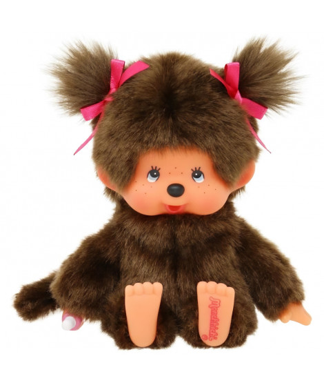 Peluche singe - BANDAI - Peluche l'Original Fille - Monchhichi - 20 cm