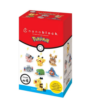 Coffret de 6 figurines en briques - BANDAI - NANOBLOCK - Pack Pokémon type Électrique