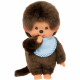 Peluche singe - BANDAI - Monchhichi Bavoir Bleu Ciel - 20 cm