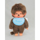 Peluche singe - BANDAI - Monchhichi Bavoir Bleu Ciel - 20 cm