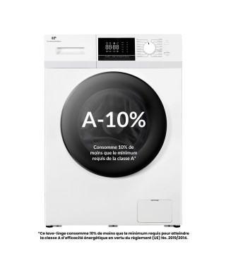 Lave-linge hublot - CONTINENTAL EDISON - CELL8140IW1 - 8kg - Moteur induction - 60 cm - 1400 trs/min - Blanc