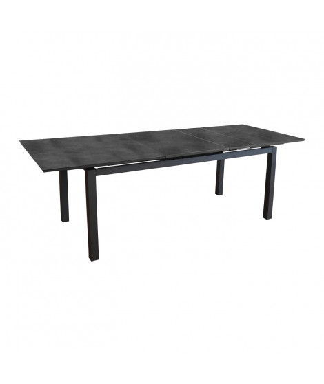 Table de jardin Hivaoa en aluminium/céramique - 180/240 x 90 cm - lame 8 mm - graphite