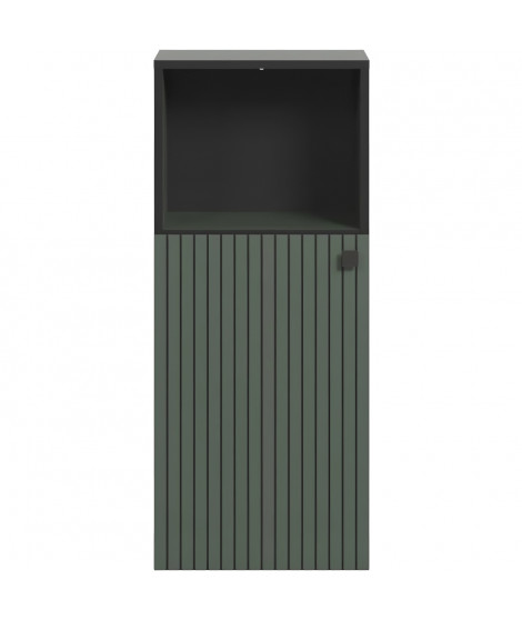 Rangement de salle de bain - Décor vert sauge et noir - L40 x H95 x P31cm - PURE BLISS
