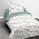 Parure de lit - RDC 1.15 - Housse de couette 140x200 cm et 1 taie d'oreiller 63x63 cm - Vert imprimé enfant - TODAY