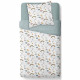 Parure de lit - RDC 1.15 - Housse de couette 140x200 cm et 1 taie d'oreiller 63x63 cm - Vert imprimé enfant - TODAY