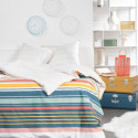Parure de lit - TODAY - Sunshine - 11.23 imprimé rayé - 2 personnes - 220 x 240 cm - 100% Coton 57 fils