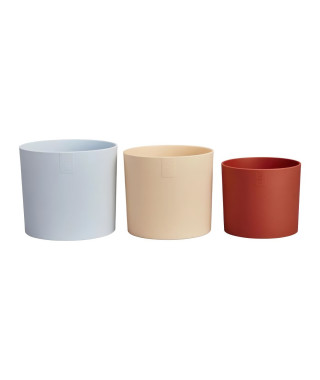 Pot de fleur - Elho - Lex Pott - Set 14 - Bleu Rose Orange - L 14 x B 13.8 x H 12 cm - Intérieur - 100% recyclé