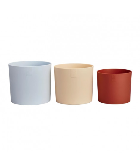 Pot de fleur - Elho - Lex Pott - Set 14 - Bleu Rose Orange - L 14 x B 13.8 x H 12 cm - Intérieur - 100% recyclé