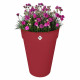Pot de fleur - Elho - Loft Urban Rond - Haut 35 - Rouge - L 34 x B 33.5 x H 45 cm - Extérieur - 100% recyclé