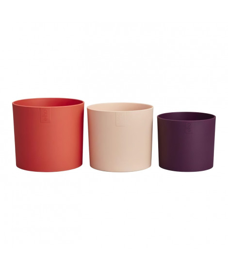 Pot de fleur - Elho - Lex Pott - Set 14 - Rouge Rose Violet - L 14 x B 13.8 x H 12 cm - Intérieur - 100% recyclé