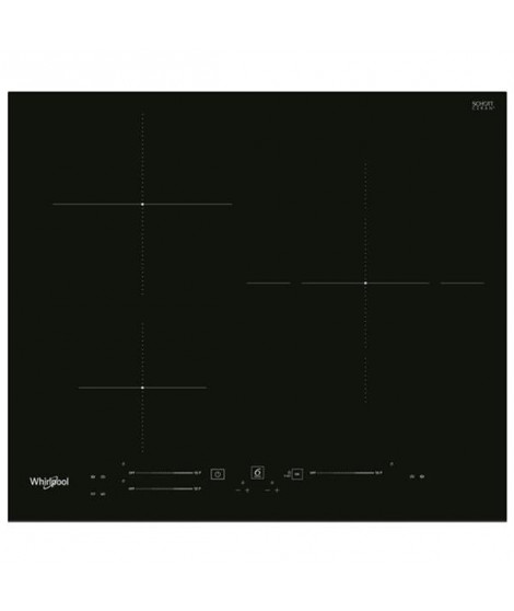 WHIRLPOOL - Table induction, noir, 60cm, 3 zones dont 1 double-zone de 28cm, 3 boos