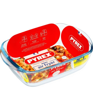 Plat air fryer - PYREX - 1450143 - Rectangulaire - En verre borosilicate - 23 x 15 cm