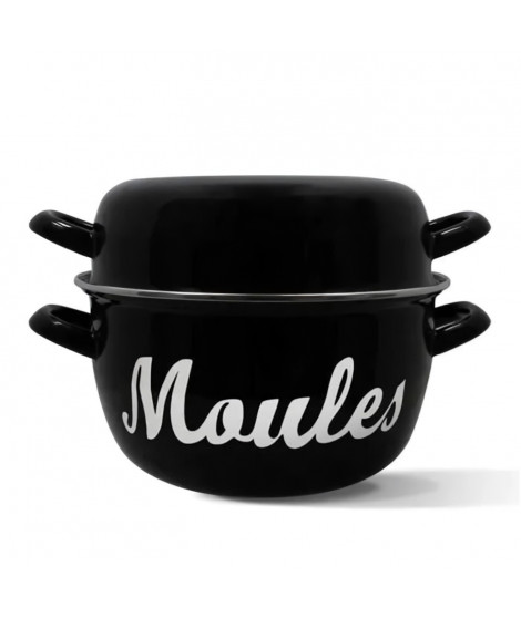 Marmite a moule - MENASTYL - 3645563 - En acier émaillé - Noir - 18 cm - Avec écritures - Tous feux dont induction
