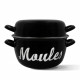 Marmite a moule - MENASTYL - 3645564 - En acier émaillé - Noir - 24 cm - Avec écritures - Tous feux dont induction