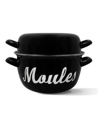 Marmite a moule - MENASTYL - 3645564 - En acier émaillé - Noir - 24 cm - Avec écritures - Tous feux dont induction