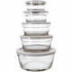 Set de 5 bols - MENASTYL - 5039038 - 150 ml, 230 ml, 400 ml, 610 ml et 940 ml - Couvercles en plastique durable