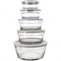 Set de 5 bols - MENASTYL - 5039038 - 150 ml, 230 ml, 400 ml, 610 ml et 940 ml - Couvercles en plastique durable