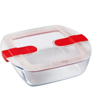 Boîte rectangulaire avec couvercle - PYREX - 1451021 - 20 x 17 cm - 1 L - Cook & Heat - Base en verre borosilicate