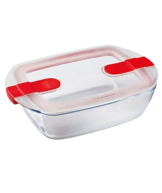 Boîte rectangulaire avec couvercle - PYREX - 1451024 - 23 x 15 cm - 1,1 L - Cook & Heat - Base en verre borosilicate