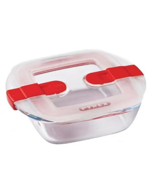 Boîte rectangulaire avec couvercle - PYREX - 1451022 - 25 x 22 cm - 2,2 L - Cook & Heat - Base en verre borosilicate